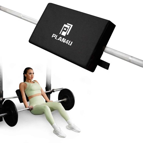 Plan4U Hip Thrust Back Pad for Squat Rack & Olympic Barbell Bar, Bench Press Back Pad, Versatile Space-Saving Workout Tilt-pad for Hip Thrust, Split Squat, Elevated Push-ups Glute Bridge Large