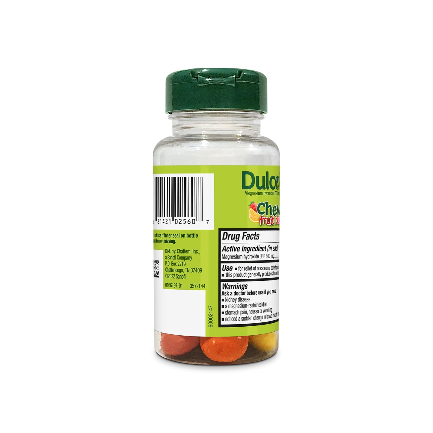 Dulcolax Soft Chews Saline Laxative Mixed Berry (60ct) Gentle Constipation Relief, Magnesium Hydroxide 1200mg & Chewy Fruit Bites, Saline Laxative, Assorted Fruit (30ct) Cramp-Free Constipation Relief