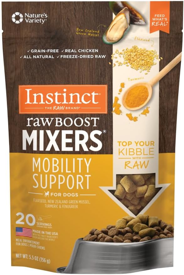 Instinct Raw Boost Mixers Mobility Support Freeze-Dried Dog Food Topper, 5.5 oz. Bag