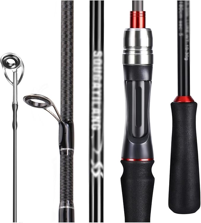 ROMLN Fishing Rod Fishing Rod 1.8/2..1m Spinning/Casting Rod Power M Carbon Rod Pole 5/6 Sections Travel Fishing Pole Fish...