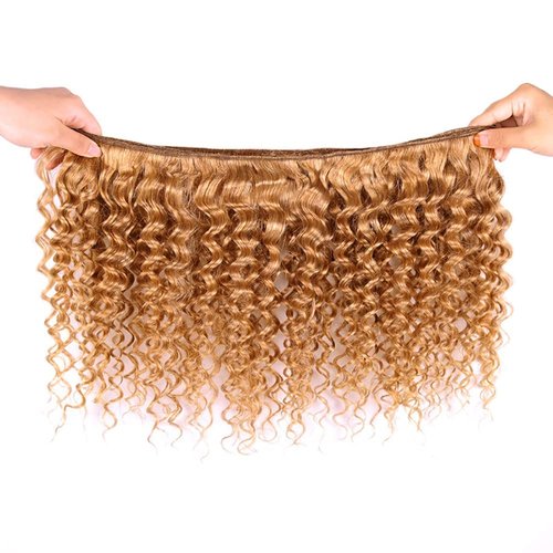 Giginger Brazilian Human Hair Bundles 16 18 20 Inch Honey Brown 27 Color Deep Wave Bundles Human Hair Unprocessed Virgin Quick Weave Hair for Black Women