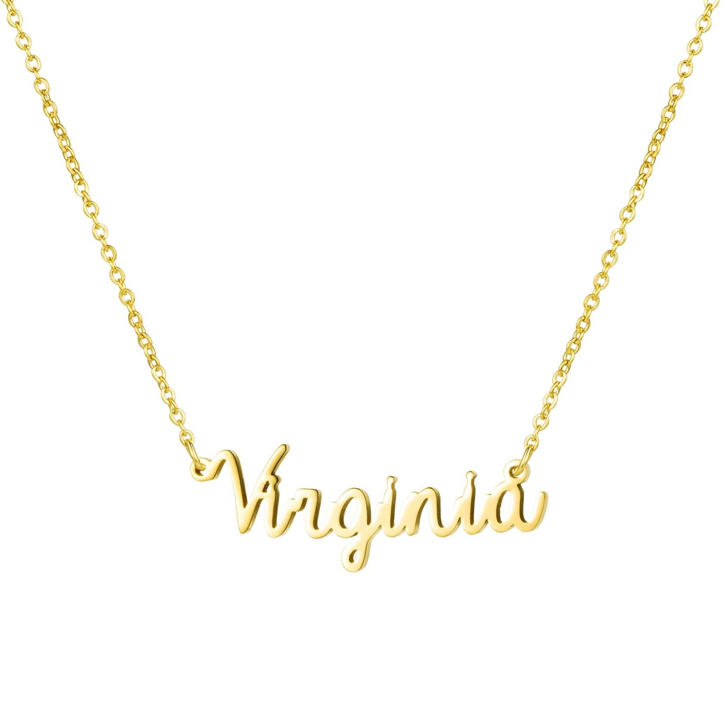 Women Jewelry Name Necklace Big Initial Best Friend Women Gift for Her Virginia