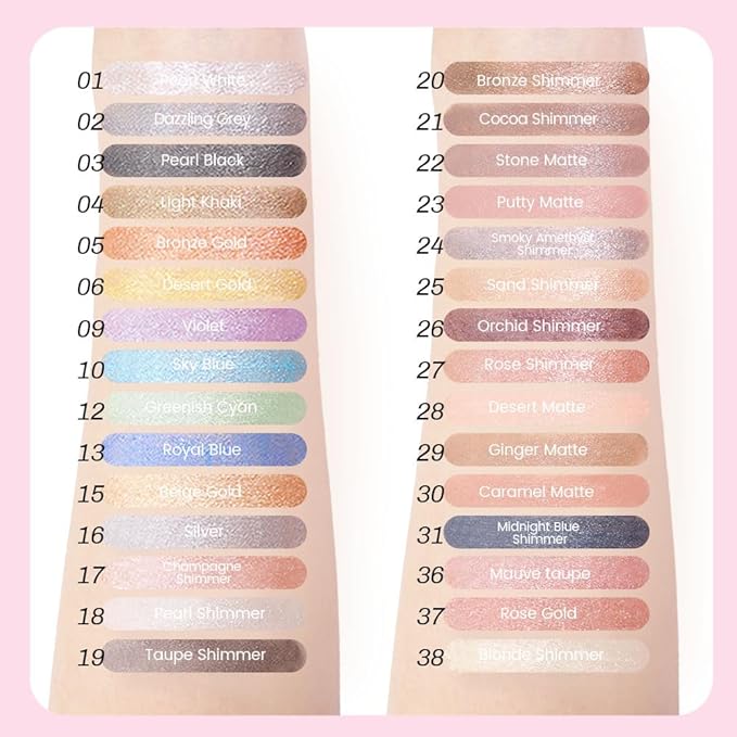 evpct 2Pcs Cream Eye Shadow Brightener Sticks Set for Eyes Waterproof, Champagne & Rose Gold Shimmer Cream Eyeshadow Applicator Stick Long Lasting Pigmented Eye Makeup sombras en crema para ojos 17+37