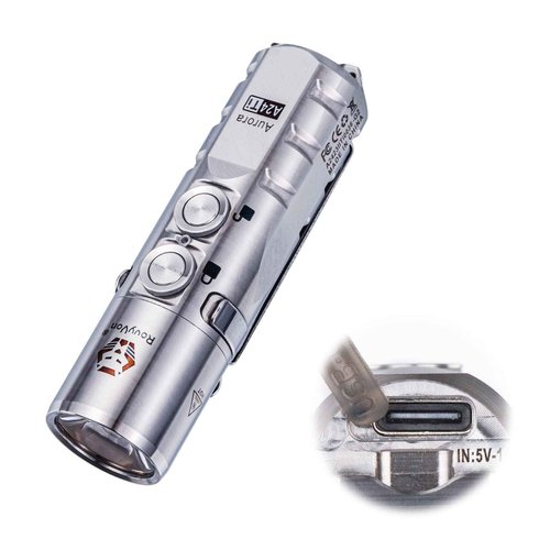 RovyVon Aurora A24 Gen 2 Titanium EDC Rechargeable Flashlight, 1000 lumens Super Bright Compact Handheld Flashlight, with USB C Charging Cable and Magnetic Pocket Clip