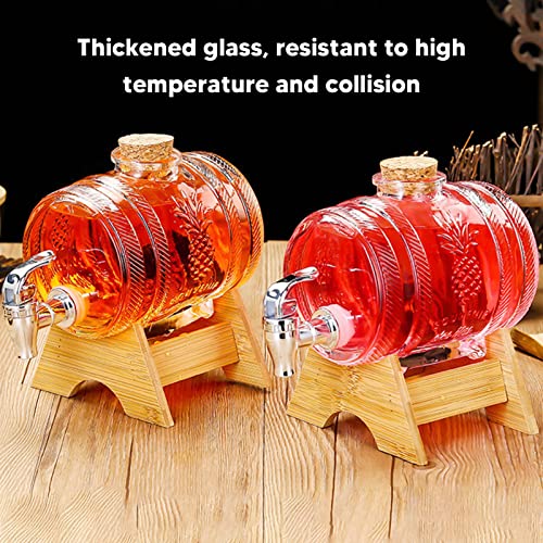 Beverage Dispenser Bucket, Thickened Glass Sealed Beverage Dispenser, Ginseng Wine Brewing Jar Wine Bottle Dispenser with ...