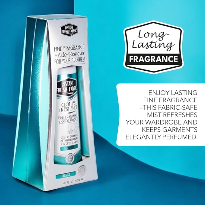 Premium CLOTHES FRESHENER Unisex Fabric Spray Keeps Clothes Fresh, Odor Remover Fabric Refresher Spray Extends Garment Life, Linen Spray for Bedding Eco-Friendly, 6.76 oz – INSTANT FRESH FABRIC
