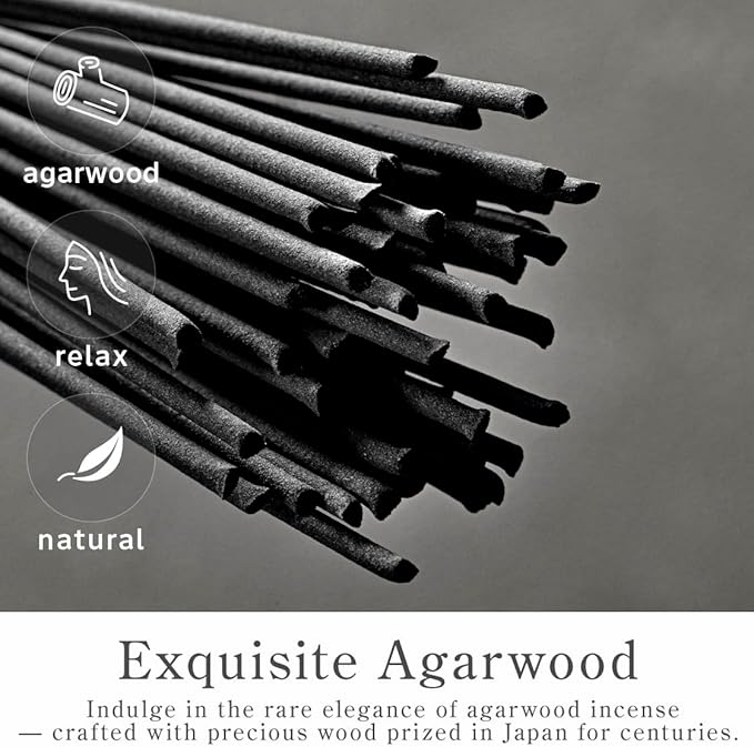 Kyoto Agarwood Incense Sticks - Japanese Temple Aroma, Ideal for Relaxation & Meditation, Approx. 60 Sticks (0.044 Pounds) - Premium Quality Incense for Spiritual & Home Use Nagomikobo