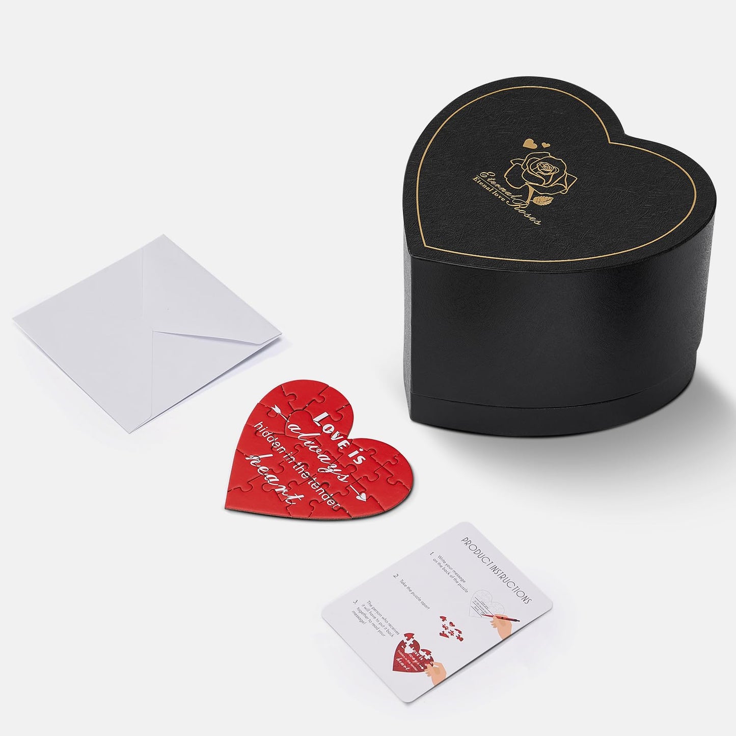 Anthonic 12 Preserved Roses in Heart-Shaped Box - Eternal Love Gift, Long-Lasting Roses for Her - Forever Flowers - Ideal for Valentine's Day, Anniversaries, Mother's Day - Elegant Display Box