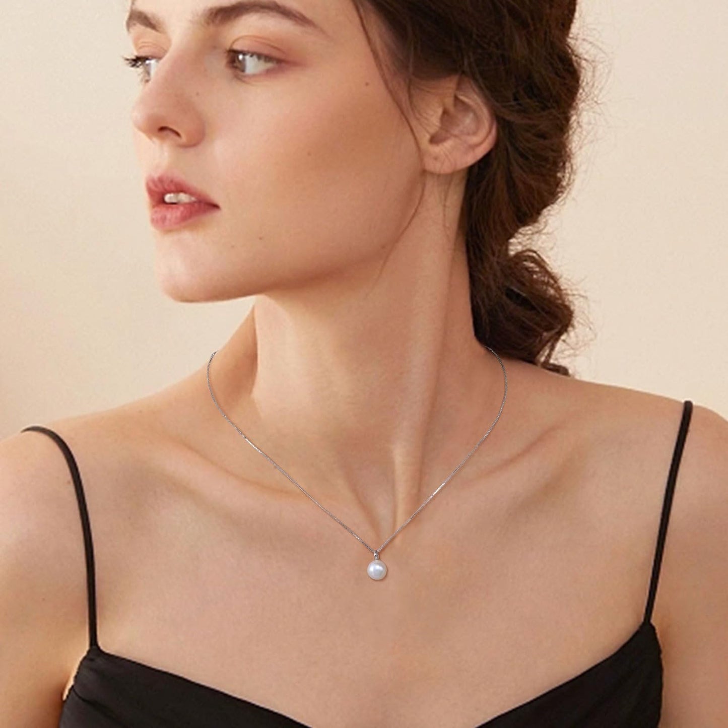 Sister Gifts from Sister - Freshwater Single Pearl Pendant Necklace, 925 Sterling Silver Jewelry, Dainty Birthday Unique Gifts for Women Wife Daughter Friend Mom Birthday Anniversary
