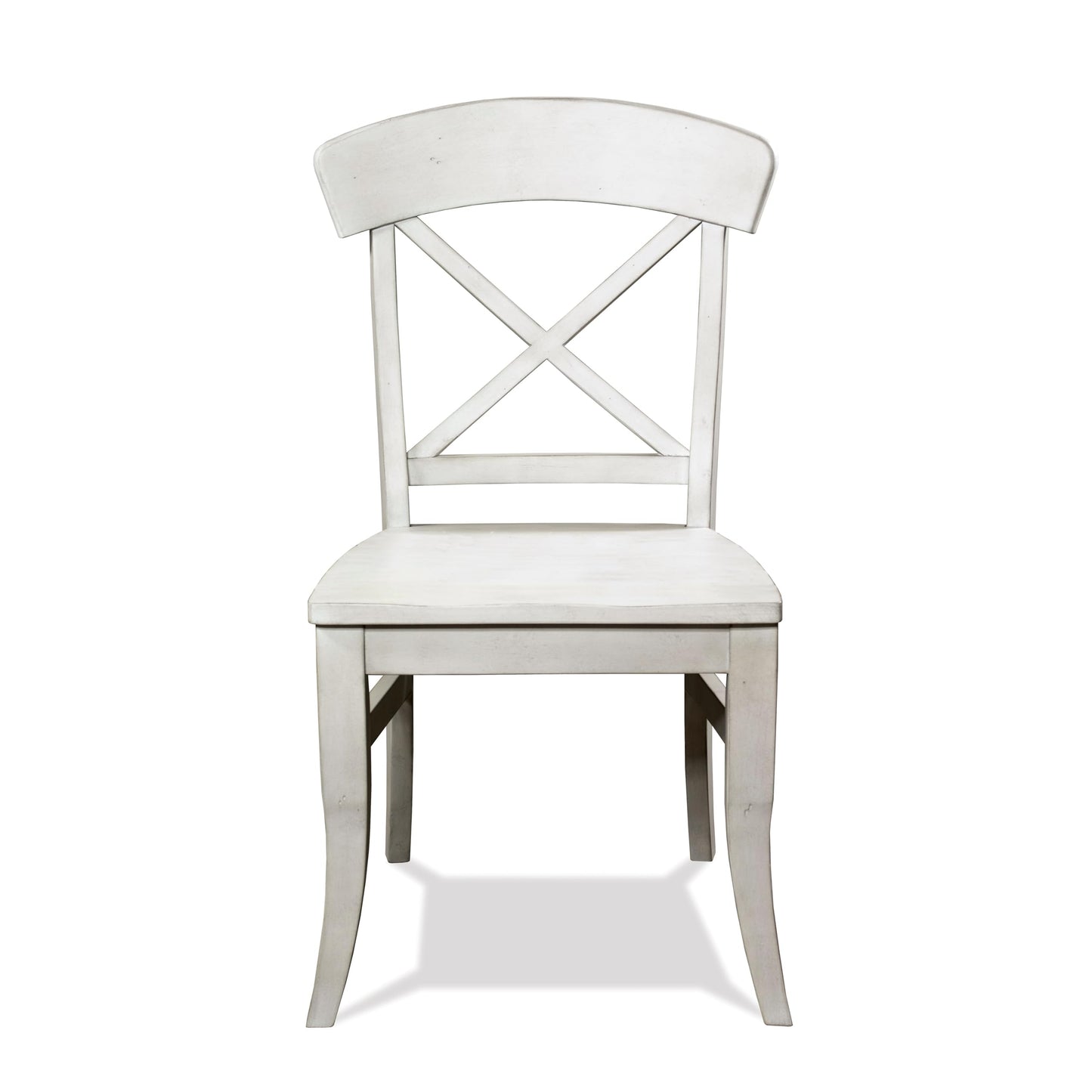 Roundhill Furniture Harola Cross-Back Dining Side Chairs in Set of 2, Smoky White Finish