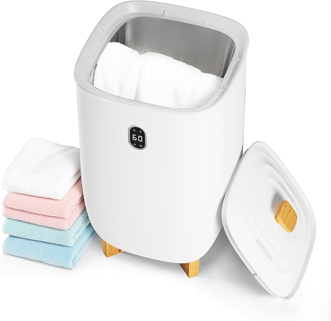 Senfot Towel Warmer Bucket, 35 L Towel Dryer Heater Blanket Warmer with Heating & Drying Modes, Led Display, Timer & Auto Shut Off, Compact for Bathrooms, Spas, Apartments
