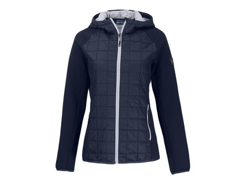 Cutter & Buck Rainier Primaloft Eco Womens Full Zip Hybrid Jacket, Dark Navy