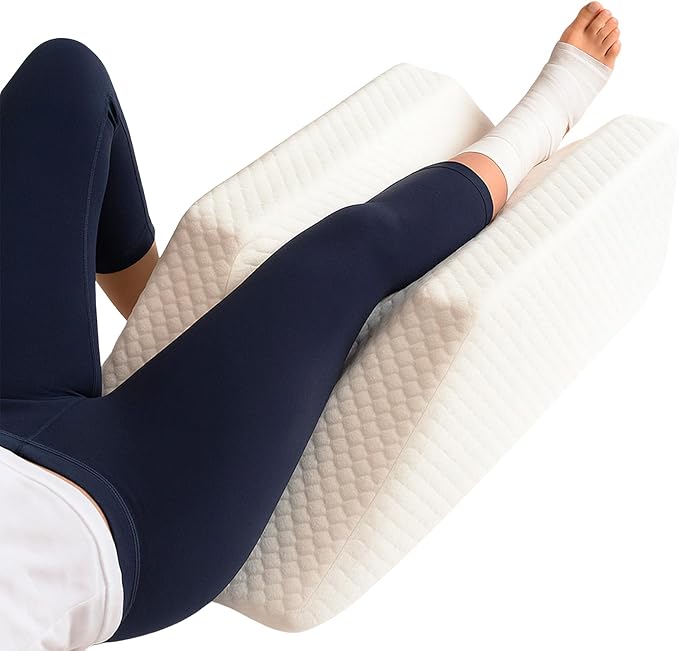 Xtra-Comfort Leg Elevation Pillow- Leg Wedge for Knee, Swelling, Elevation, After Surgery Must Haves - Post Surgery, Knee Pain Relief - Breathable for Knee, Ankle and Foot - Improve Blood Circulation