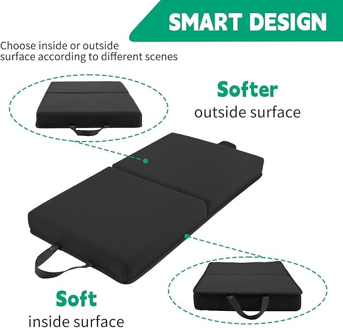 OFiSEXPT Garden Kneeling Pad, Memory Foam Knee Cushions for Gardening, Extra Thick Knee Pad, Water Resistant Prayer Pillow for Work, Yoga, Physical Therapy(Black)