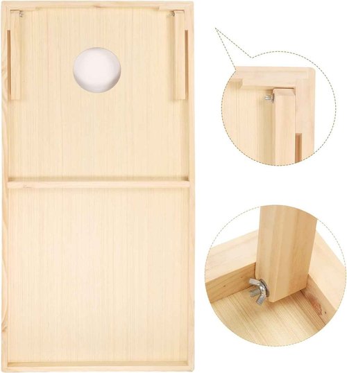Fubgrly Solid Wood Premium Elk Cornhole Set, 4 Feet x 2 Feet Game Boards, Includes 8 Corn Hole Toss Bags, Classic Cornhole Set