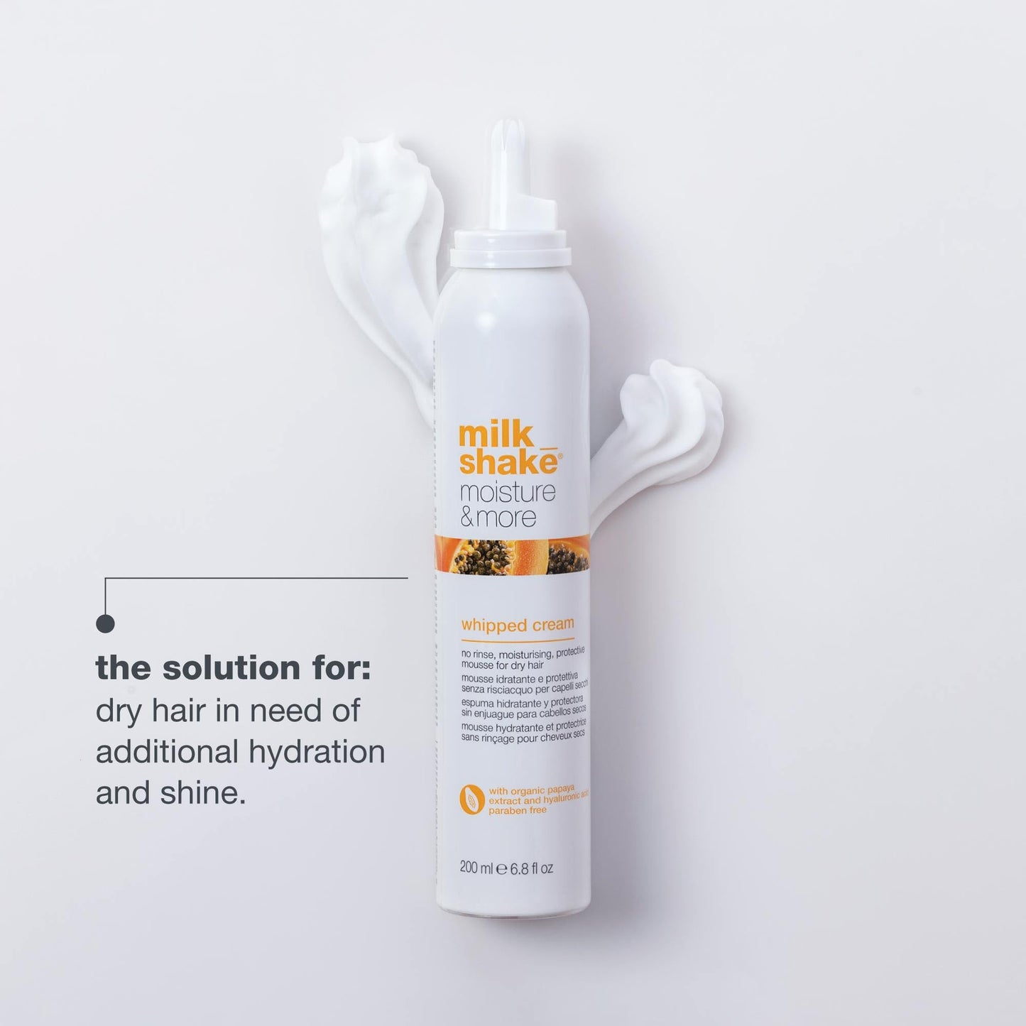 milk_shake Moisture & More Whipped Cream - Conditioning No Rinse Hair Moisturizer Foam | Shinier Hair with Healthy Glow | Boosts