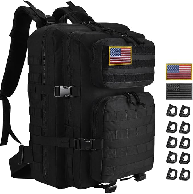 R.SASR Military Tactical Backpack 45L Large Tactical Backpack for Men, Hiking Rucksack With Bottle Holder