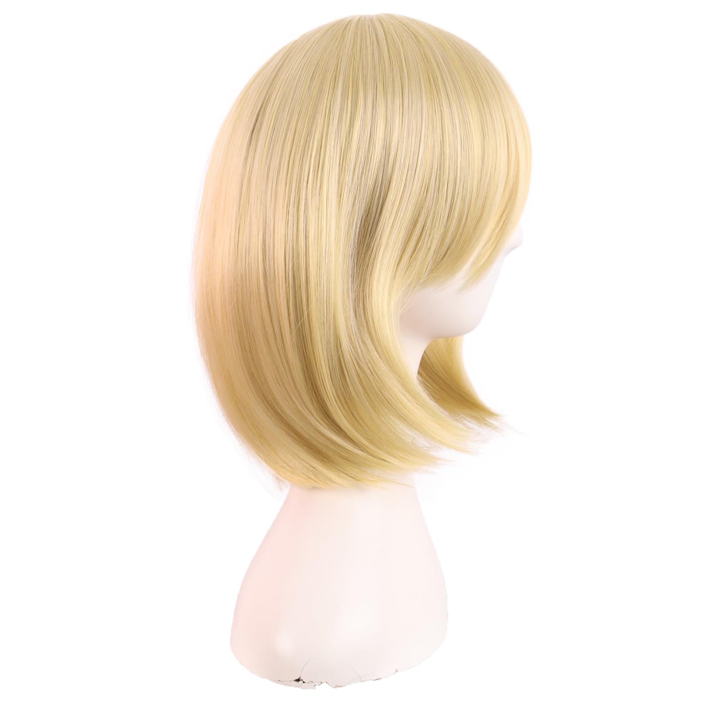 MapofBeauty 14 Inch /35 cm Female Models Medium Length Straight Hair Cosplay Bob Wig (Mixed Golden)