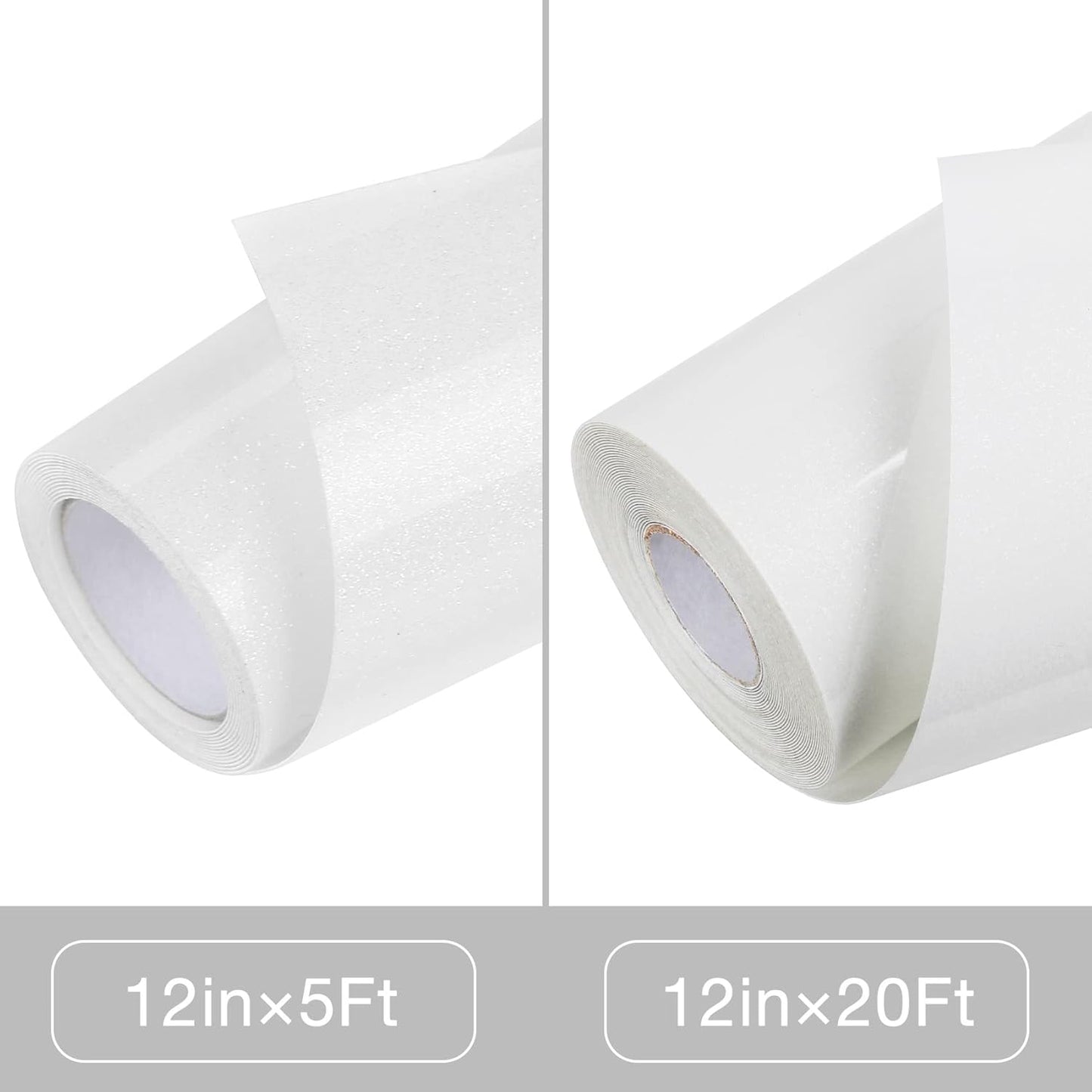 TORC White Glitter HTV Heat Transfer Vinyl Roll 12 inch x 20 ft Sparkly Iron on Vinyl for T Shirts Crafts Bulk