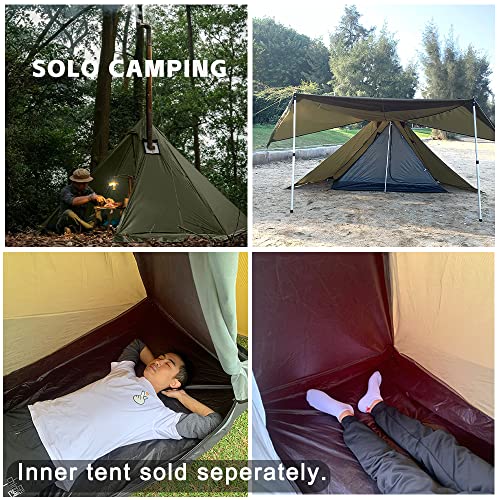 Camping Hot Tent with Wood Stove Jack Winter Teepee Tent 4 Season Backpacking Tent for Survival Hunting Military Fishing