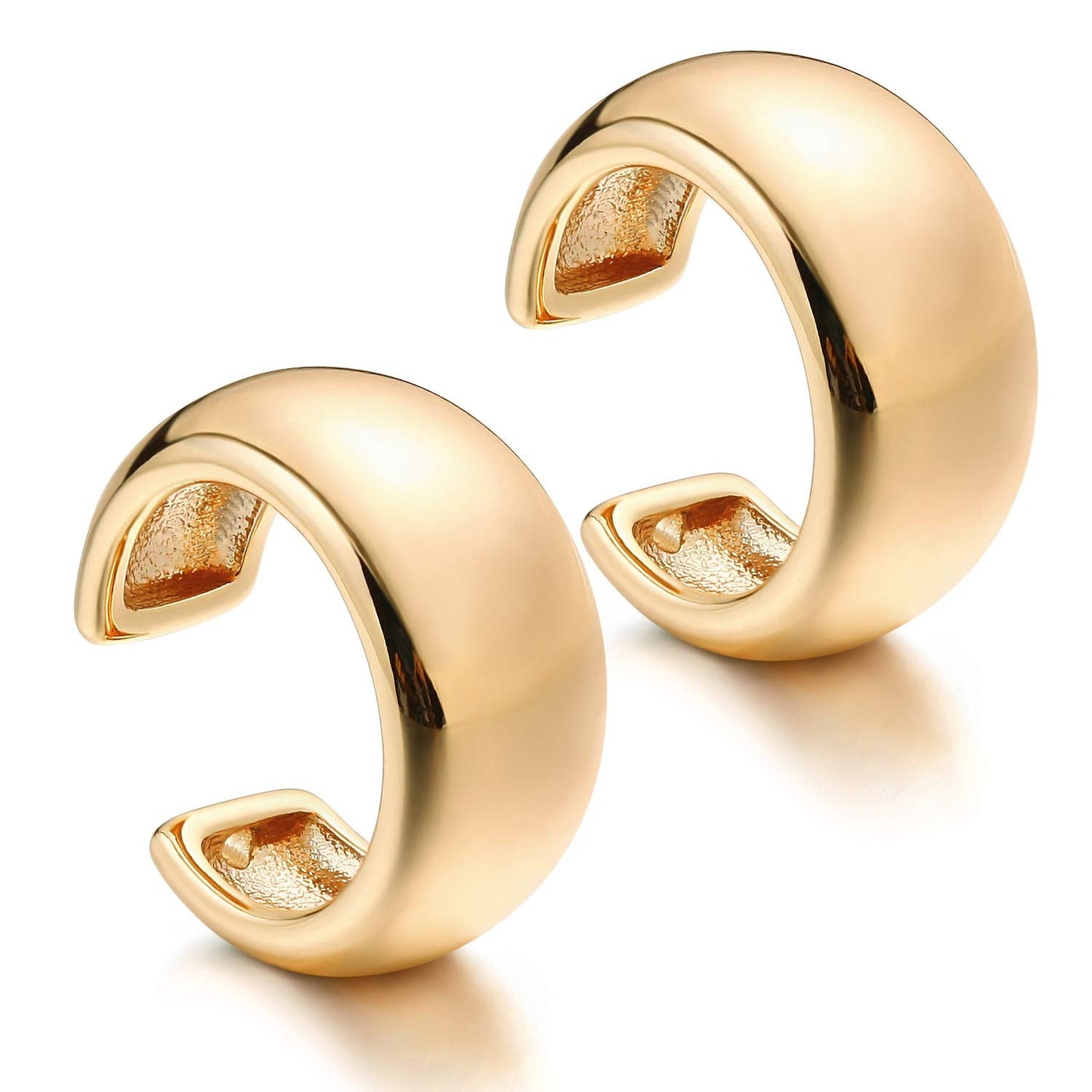 MYEARS Women's 14K Gold Filled Wrap Hoop Earring, 3.8-3.9mm, 7mm Band, Non-Pierced, Hypoallergenic, Minimalist, Boho Beach Style