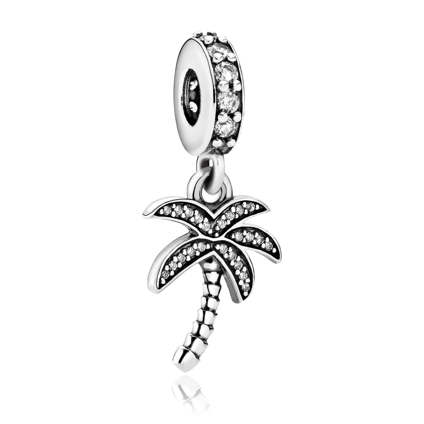 VALGACLS Sparkling Palm Tree Charms 925 Sterling Silver Charms for Bracelets Necklace