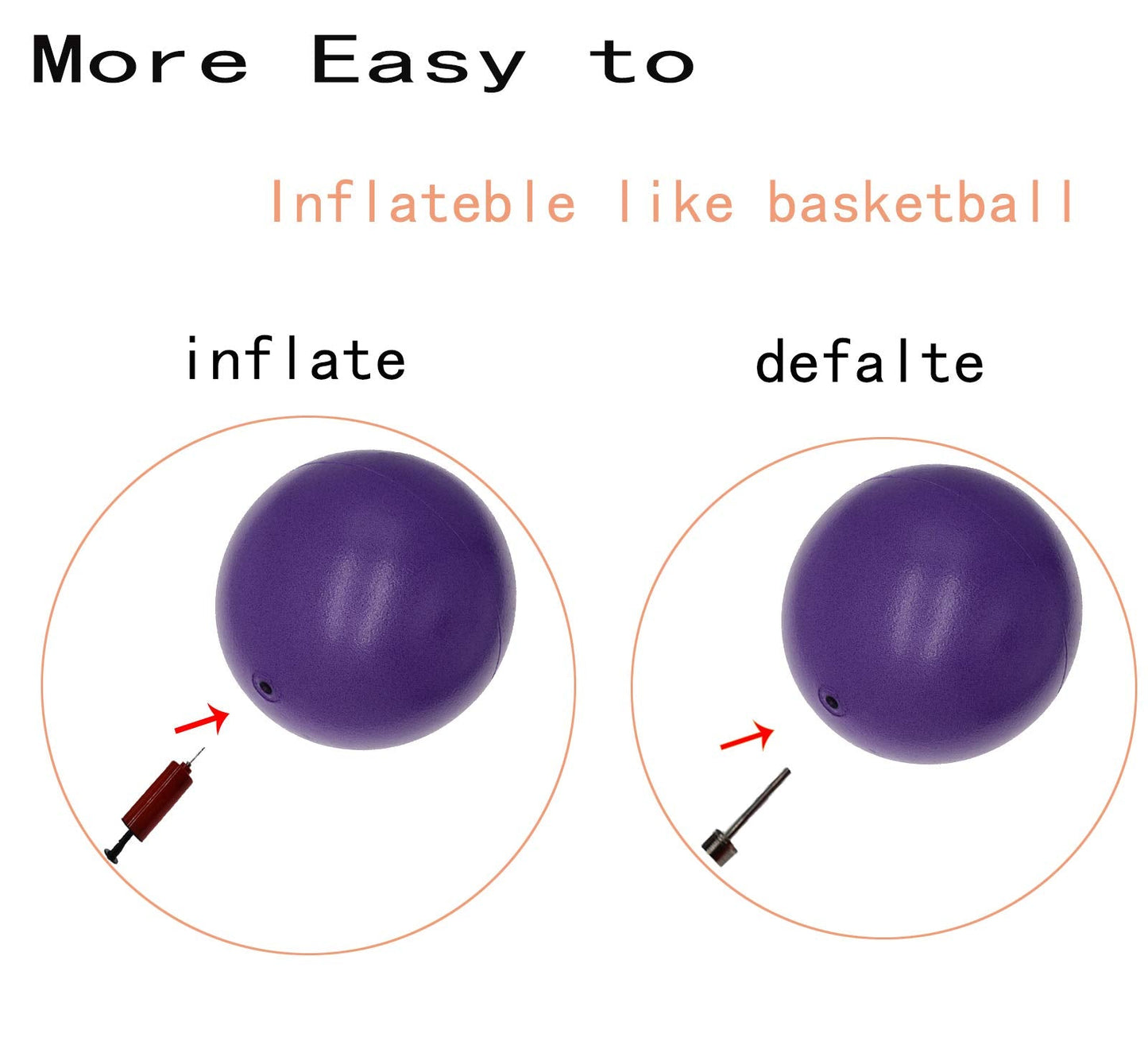 CIZEBO Small Exercise Ball for Between Knees, 6 inch Pilates Ball with Pump, Mini Yoga Core Ball Physical Therapy, Purple