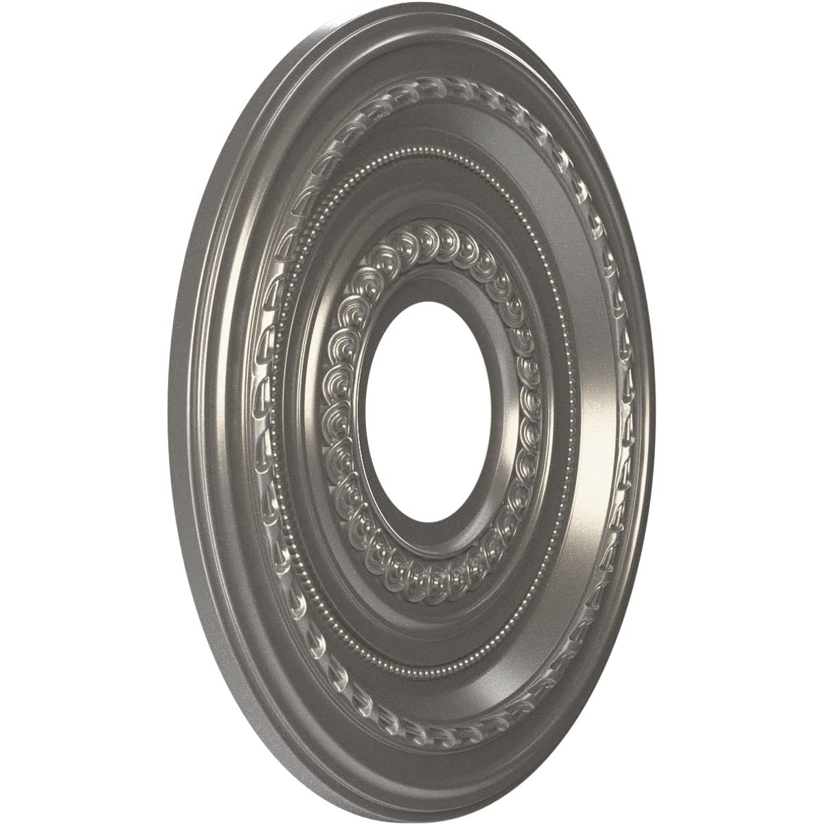 Ekena Millwork 13Od X 3 1/2Id X 3/4P Cole Thermoformed Pvc Ceiling Medallion (Fits Canopies Up To 4 1/4), Aged Dark Steel
