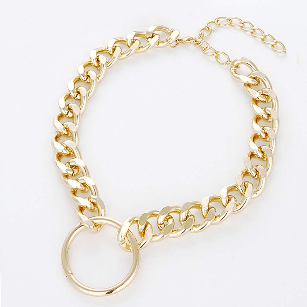 CIBIRICH Punk Chain Chunky Necklaces for women Multilayer Collar Necklace Gold