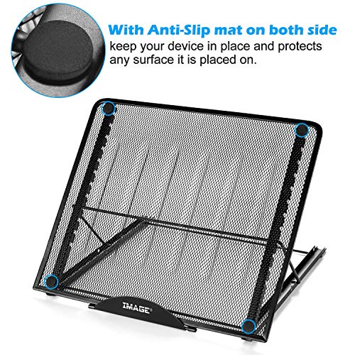 IMAGE Laptop Stand,Large Version Foldable Portable Ventilated Desktop Laptop Stand Holder, Adjustable 12 Angle Points Stan...