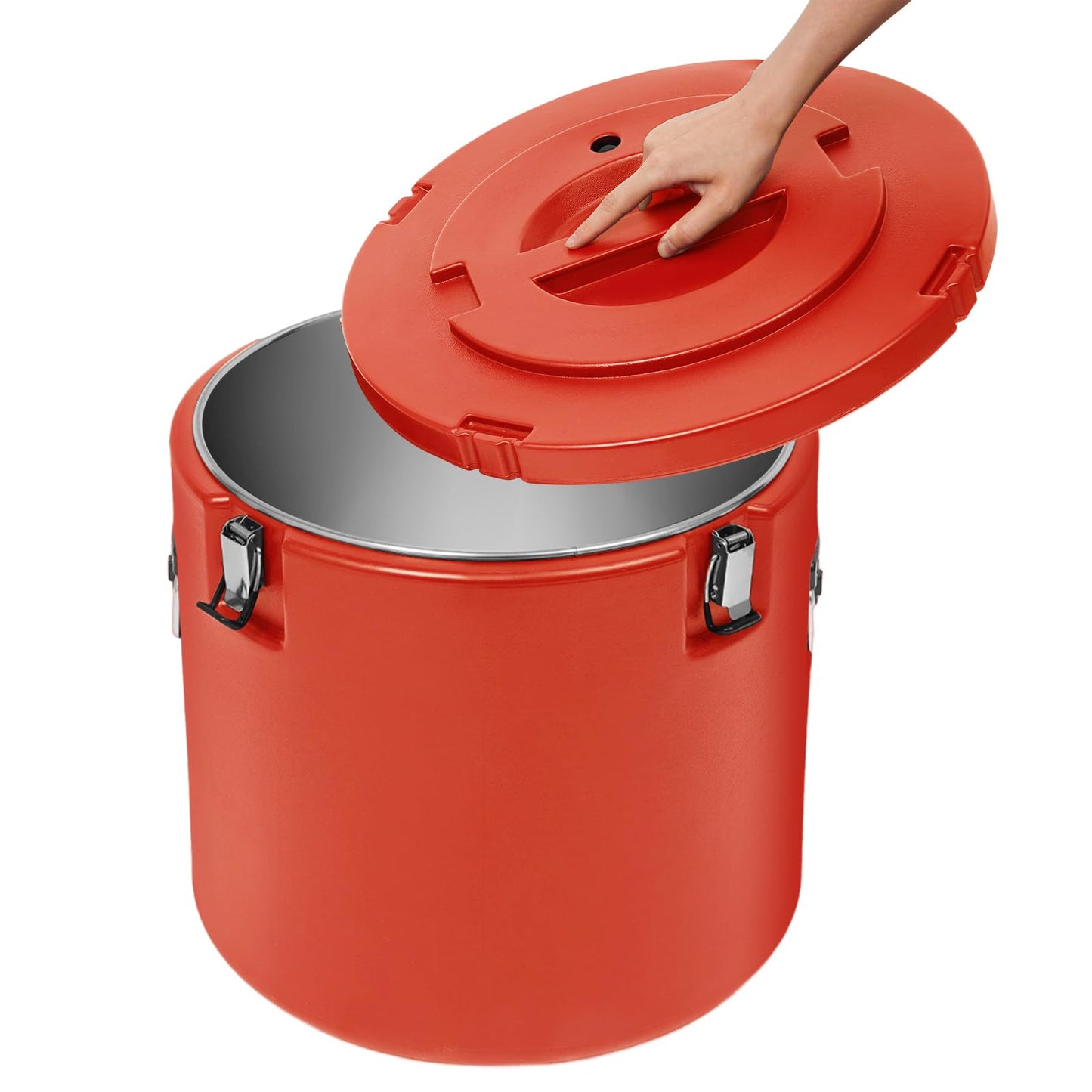 Commercial Insulated Food Container, 53QT/13.2Gal Insulated Soup Container Bucket Commercial Food Warmer Insulation Barrel for Hot or Cold Food for Restaurant, Canteen, Home (Red)