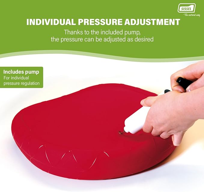 SISSEL SITFIT 14in Red | Active Sitting & Training | Strengthens Back & Pelvic Floor Muscles | Versatile Use: Legs & Veins | Adjustable Pressure | Includes Exercise Poster