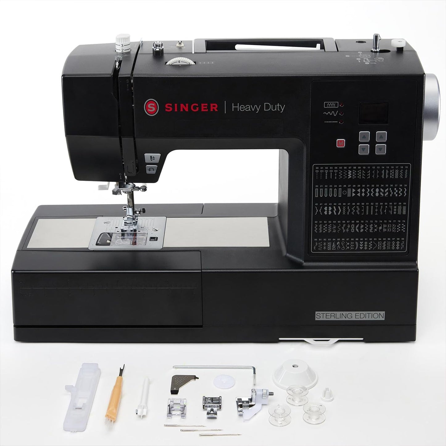 SINGER Heavy Duty 6600C Sterling Sewing Machine with Accessory Kit & Portable Bobbin Winder | 215 Stitches, LCD, Strong Motor, 1-Step Buttonhole | Class 15/15J Bobbin Compatible
