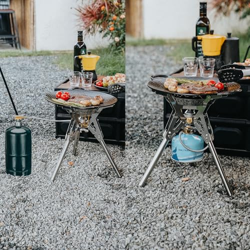 ONLYFIRE OUTDOOR LIVING Portable Camping Stove with Storage Bag, Foldable Propane Gas Stove Multi-fuel, Camp Stove for Pat...