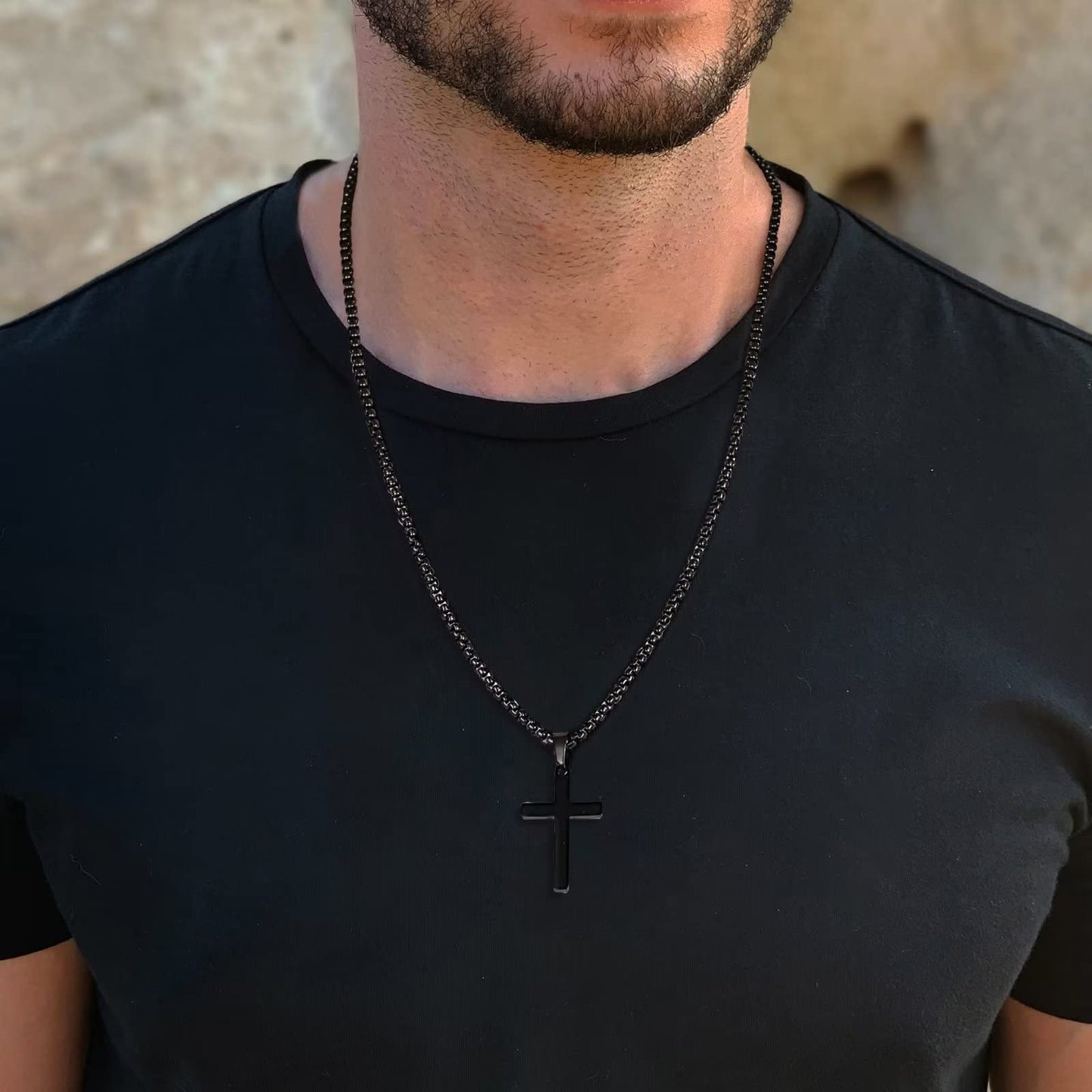PAERAPAK Brother Cross Necklaces - Black Cross Necklace for Brother Gifts, Birthday, Fathers Day, Christmas