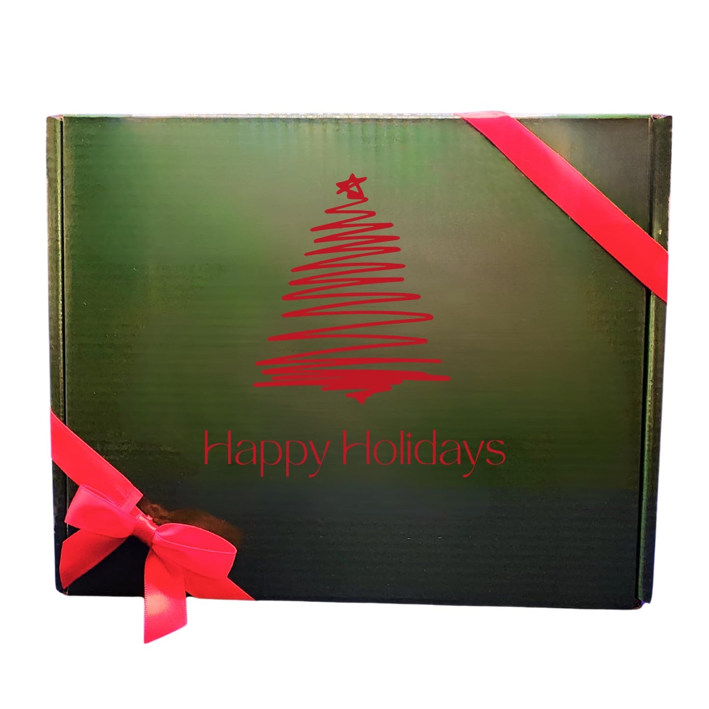 House 92 Luxury Christmas Boxes Set - 5 Pack Green Fancy Box With Red Lace, 9.8 X 7.9 X 3.9 Inches, Strong And Resistant Christmas Gift Boxes With Lids, Beautiful Gift Packaging