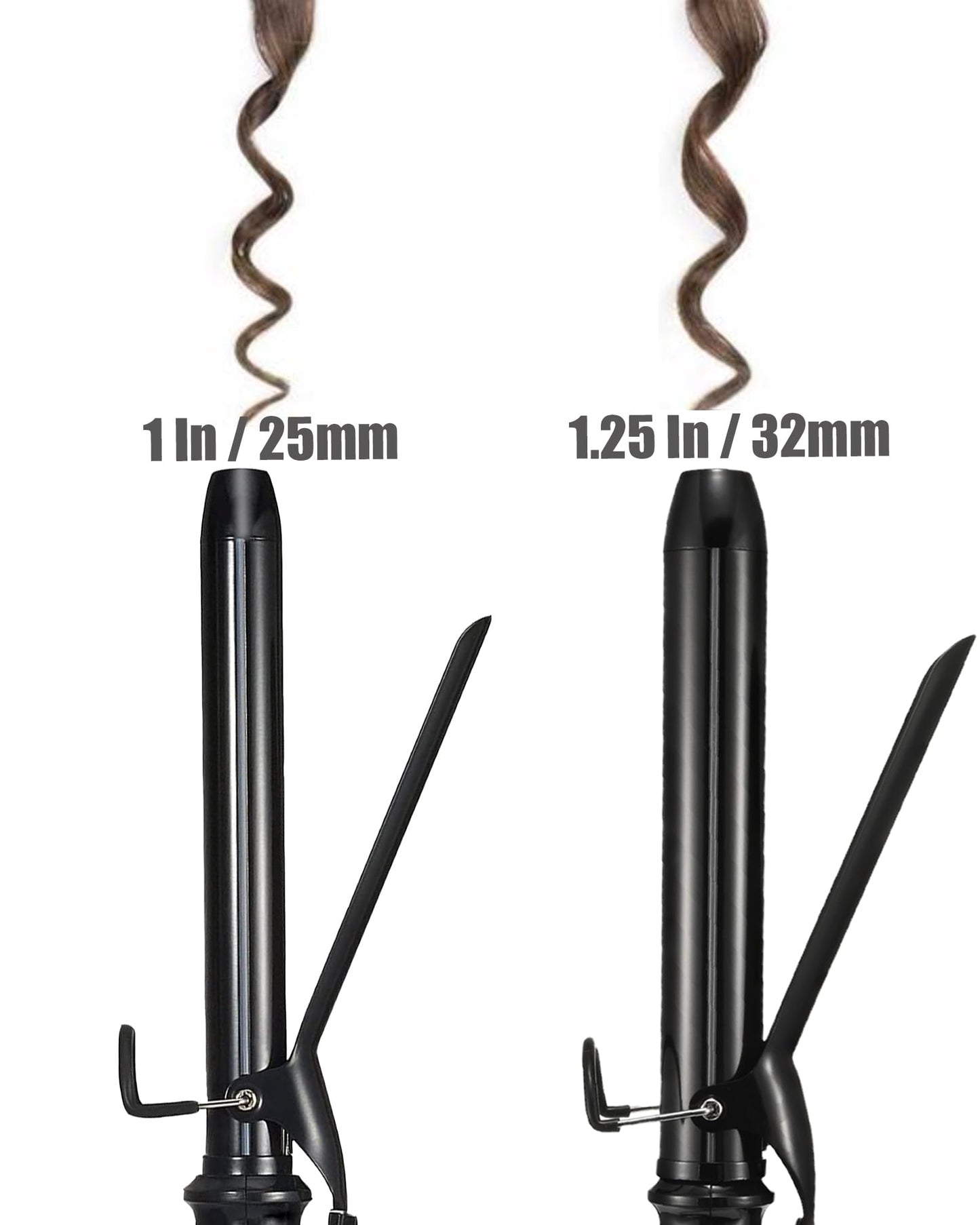 Lanvier 1 Inch Extra Long Hair Curling Iron with Ceramic Tourmaline Barrel, Professional Hair Curler up to 450F with Dual Voltag