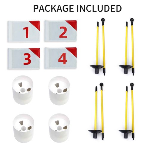 KOFULL Golf Putting Green Flag and Hole Cup for Yard Practice Set, Golf Flag Hole Cup Set, Portable 2-Section Fiberglass Golf Pin Flagstick, Gifts for Golfer