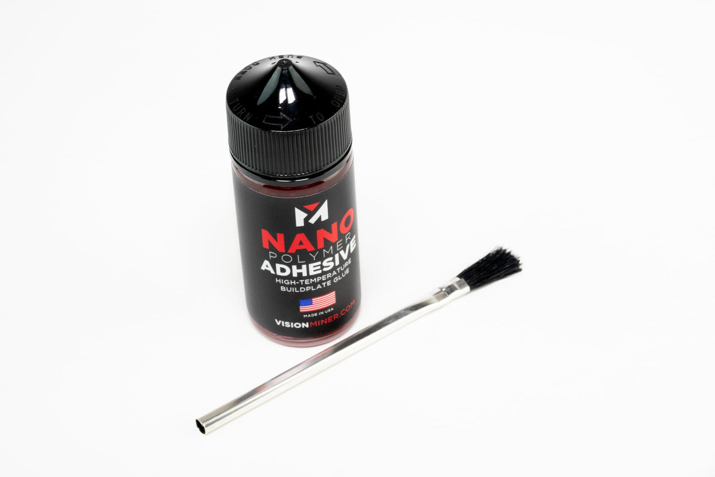 Vision Miner Nano Polymer Adhesive (50ml) - Ultimate 3D Printing Bed & Build Plate Adhesion - No Mess, Non-Toxic, Works for PLA, ABS, PEI, PEEK, Nylon, PC and More. Easy Application, Easy to Clean!