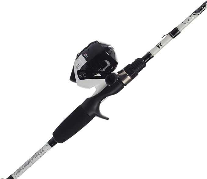 Abu Garcia 5’6" Ike Dude Youth Fishing Rod and Reel Spincast Combo, 2-Piece Rod, Size 6 Reel, Right Handle Position,White
