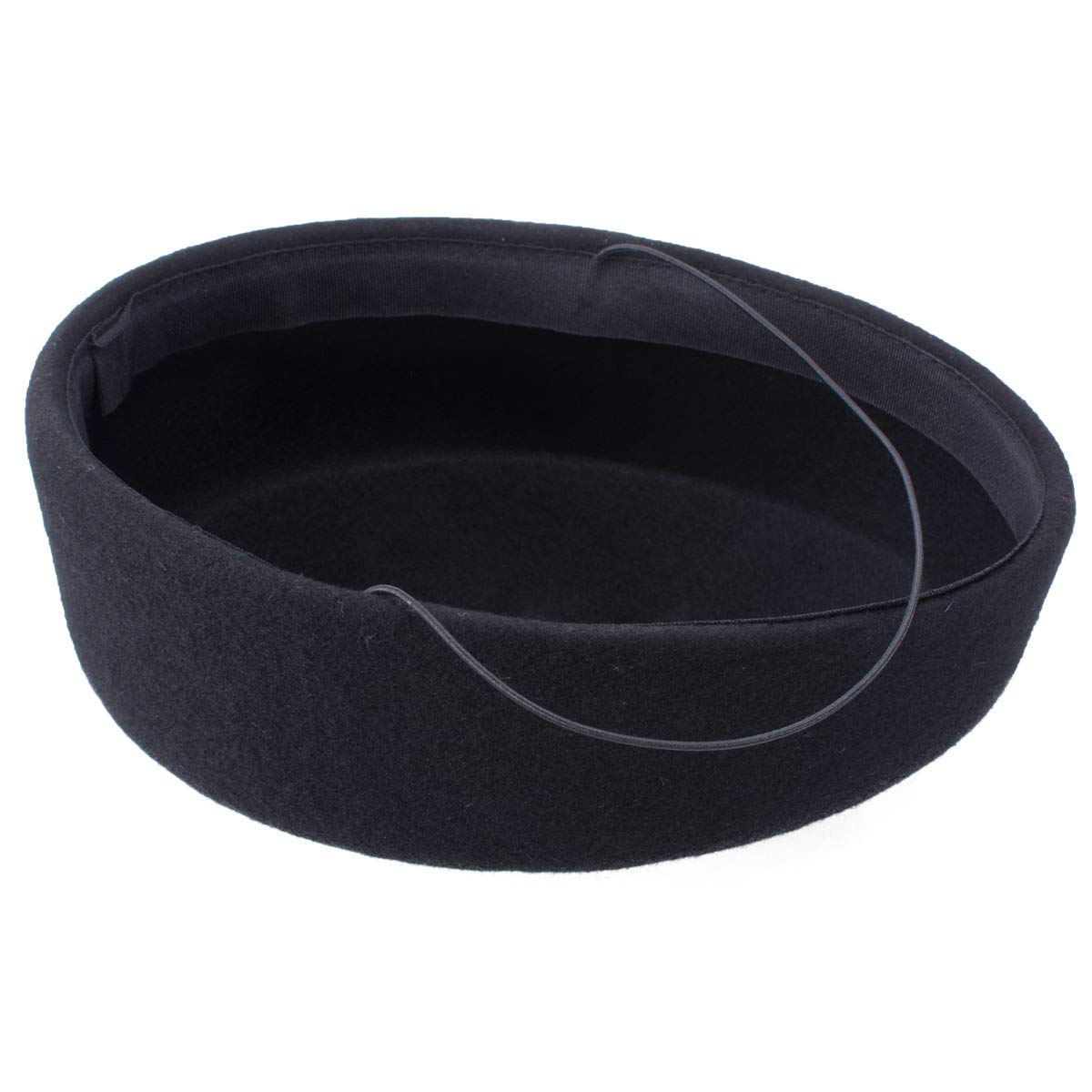 Lawliet Cocktail Fascinator Base Wool Air Hostesses Pillbox Hat Millinery Making A139 (Black)