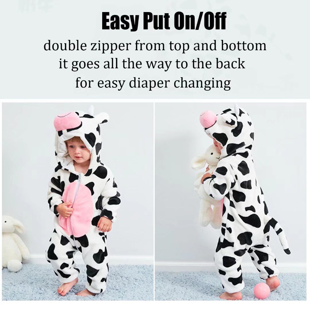 Baby Cow Costumes Unisex Toddler Outfit Halloween Dress Up Romper 3-4 Years