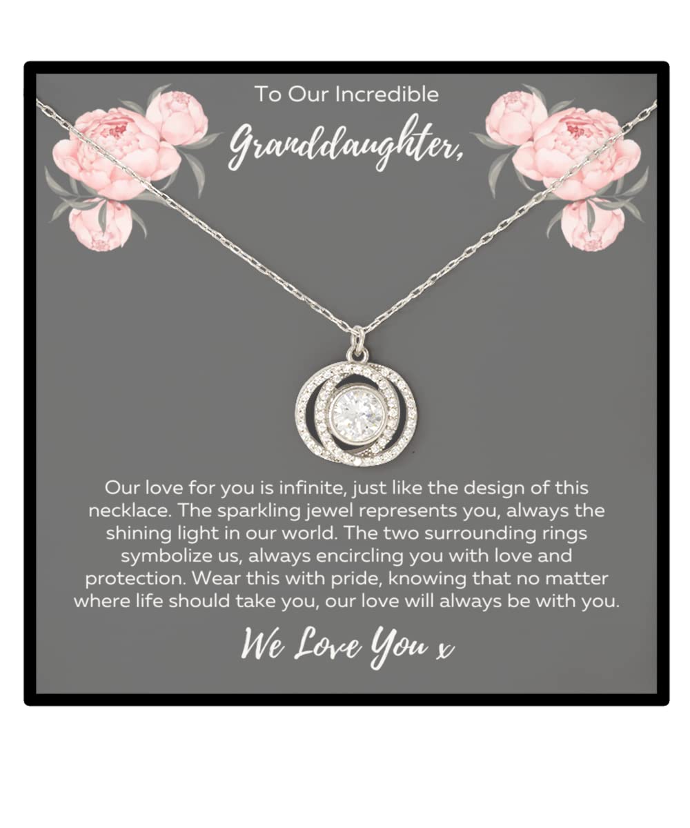 To Our Granddaughter Necklace from Grandparents, Gifts For Granddaughter Valentine's Day, Jewelry For Granddaughter, Granddaughter Sterling Silver Pendant, Necklace For Granddaughter From Both Grandparents