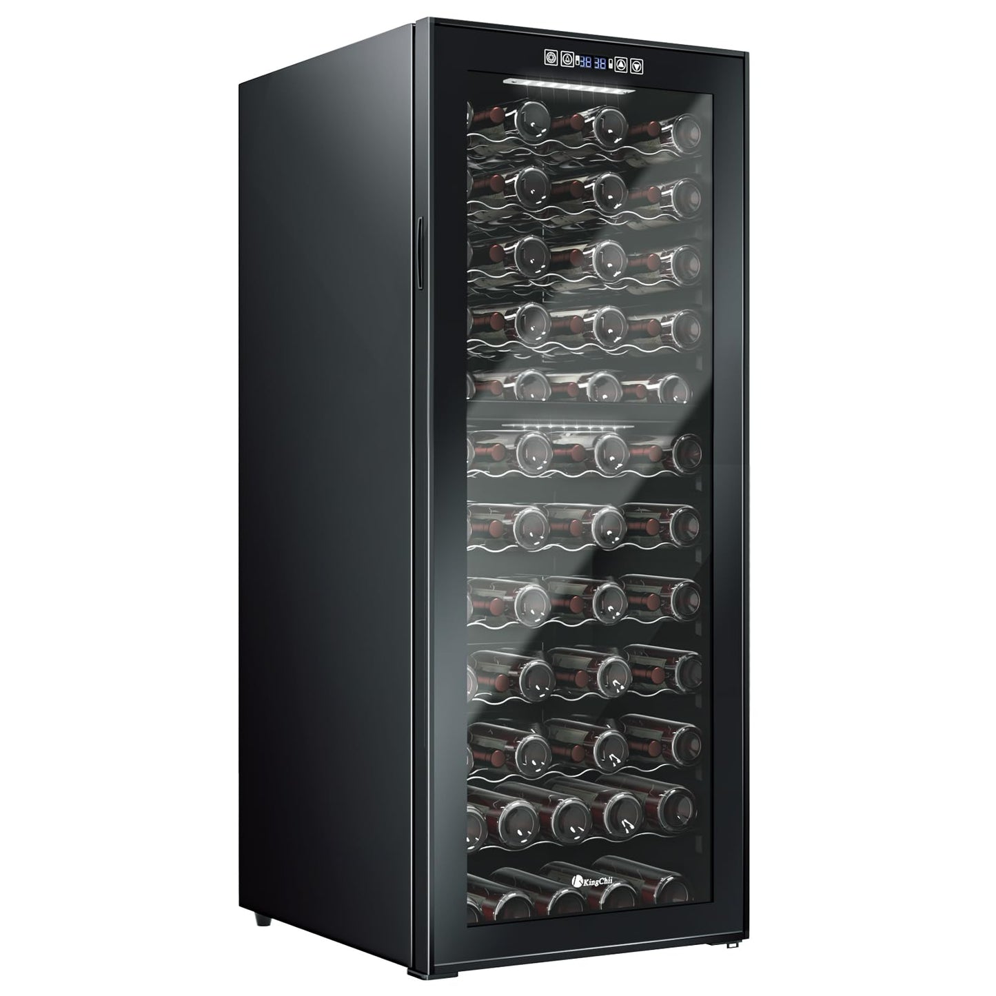 KingChii 80 Bottle Wine Cooler Refrigerator - Dual Zone Wine Fridge with Intelligent Digital Control, Low Noise Operation, Freestanding Wine Refrigerator for Home and Kitchen