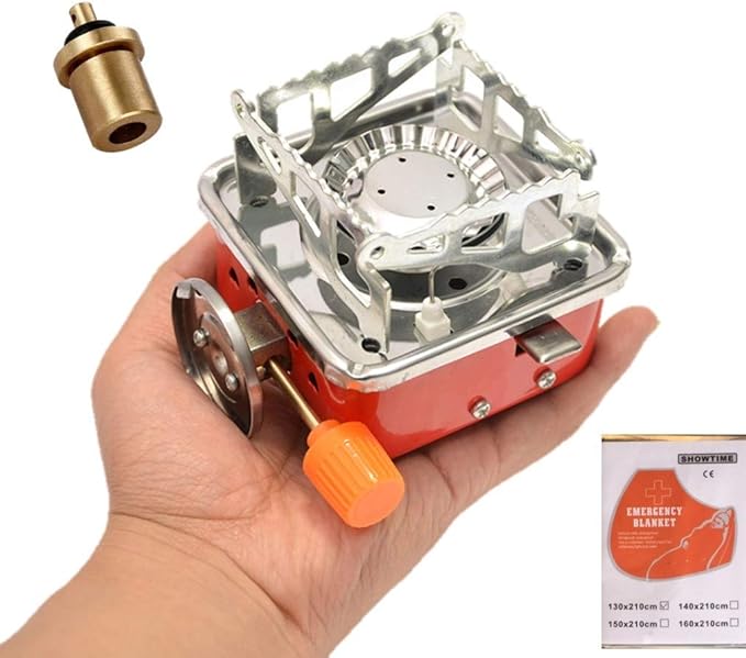 Camping Stove, Backpacking Stove, Foldable, Portable, Lightweight, Piezo Ignition, Single Burner Adjustable, Premium Mini ...