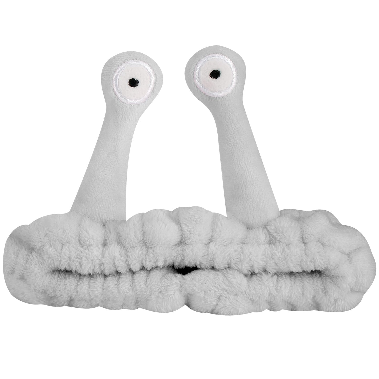 Cute grey Snail Headband, to Wash Face for Women Makeup Shower Spa Headband