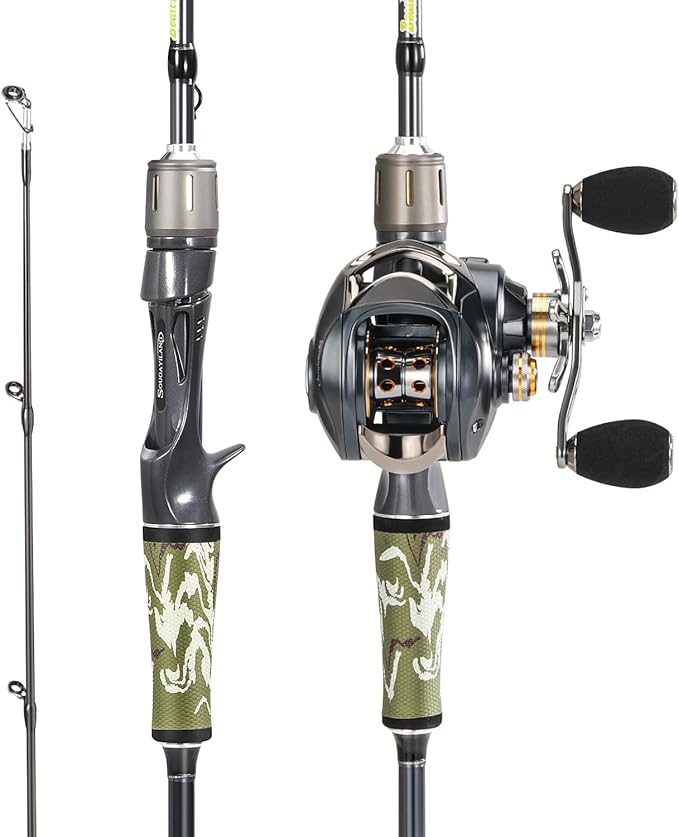 Sougayilang BD Fishing Rod and Reel Combos, Spinning & Casting Fishing Combo,30Ton+24Ton Graphite 2 Pc Fishing Poles with ...