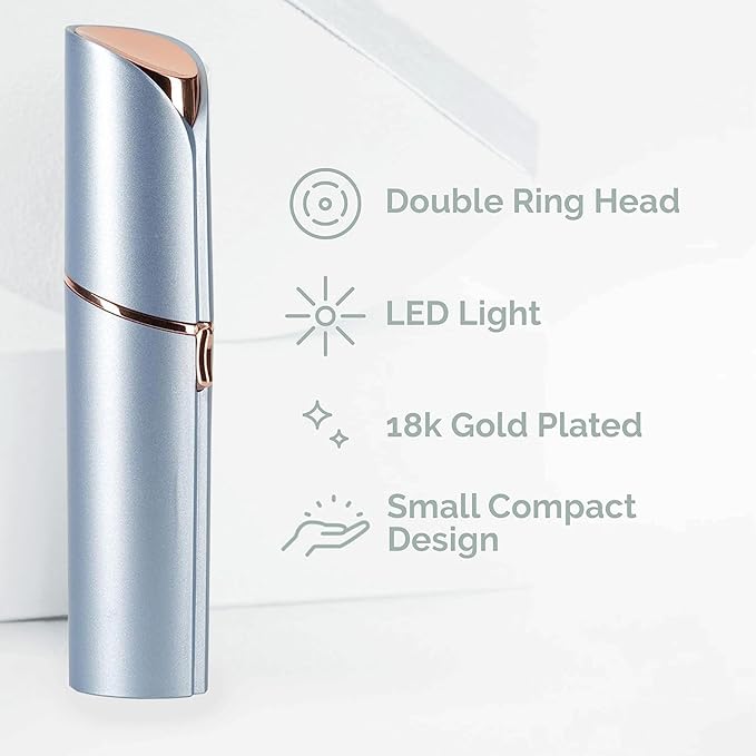 Facial Hair Removal for Women, Electric Painless Facial Hair Remover for Face, Lip, Chin with USB Rechargeable