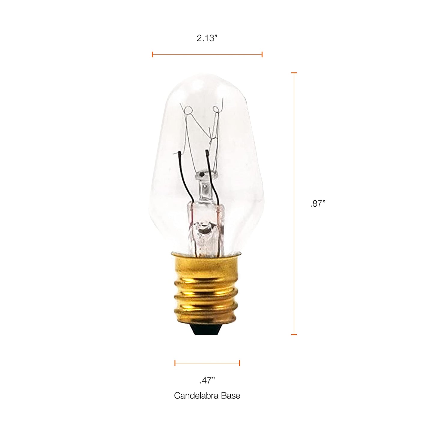Sylvania Incandescent Light Bulb, C7, 4W, Candelabra Base, 15 Lumens, 2850K, Non-Dimmable, Clear, Soft White - 4 Pack (13549)