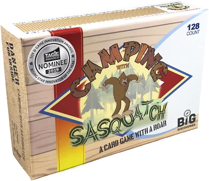 Camping with Sasquatch by Big Discoveries - A 128-Count Family Card Game with a Roar! | Fun Rummy Meets Slapjack Card Game...